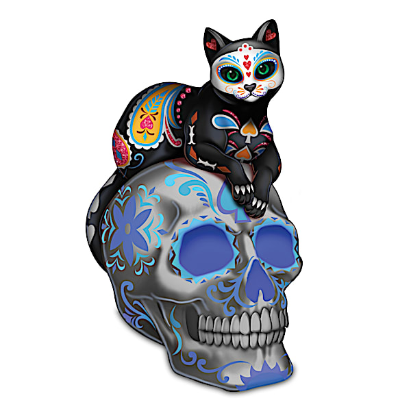 Day Of The Dead Sugar Skull Cat Figurine Collection