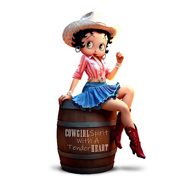 Betty Boop Country Girl Figurines With Glittery Accents