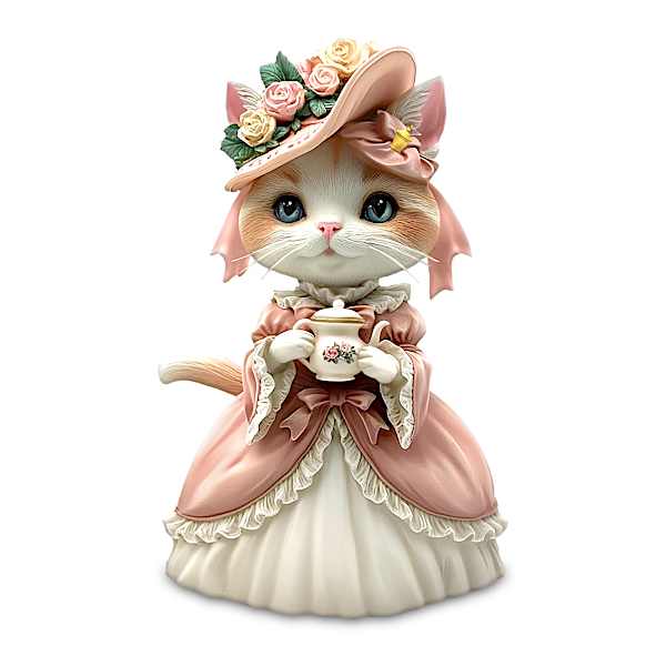 Victorian Cat Figurines Inspired By Thomas Kinkade Artistry