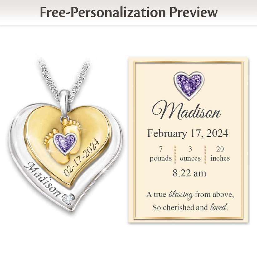 Bundle of Joy Personalized Diamond & Birthstone Necklace