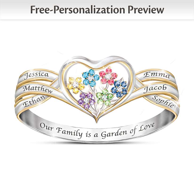 Our Family Is a Garden of Love Personalized Ring