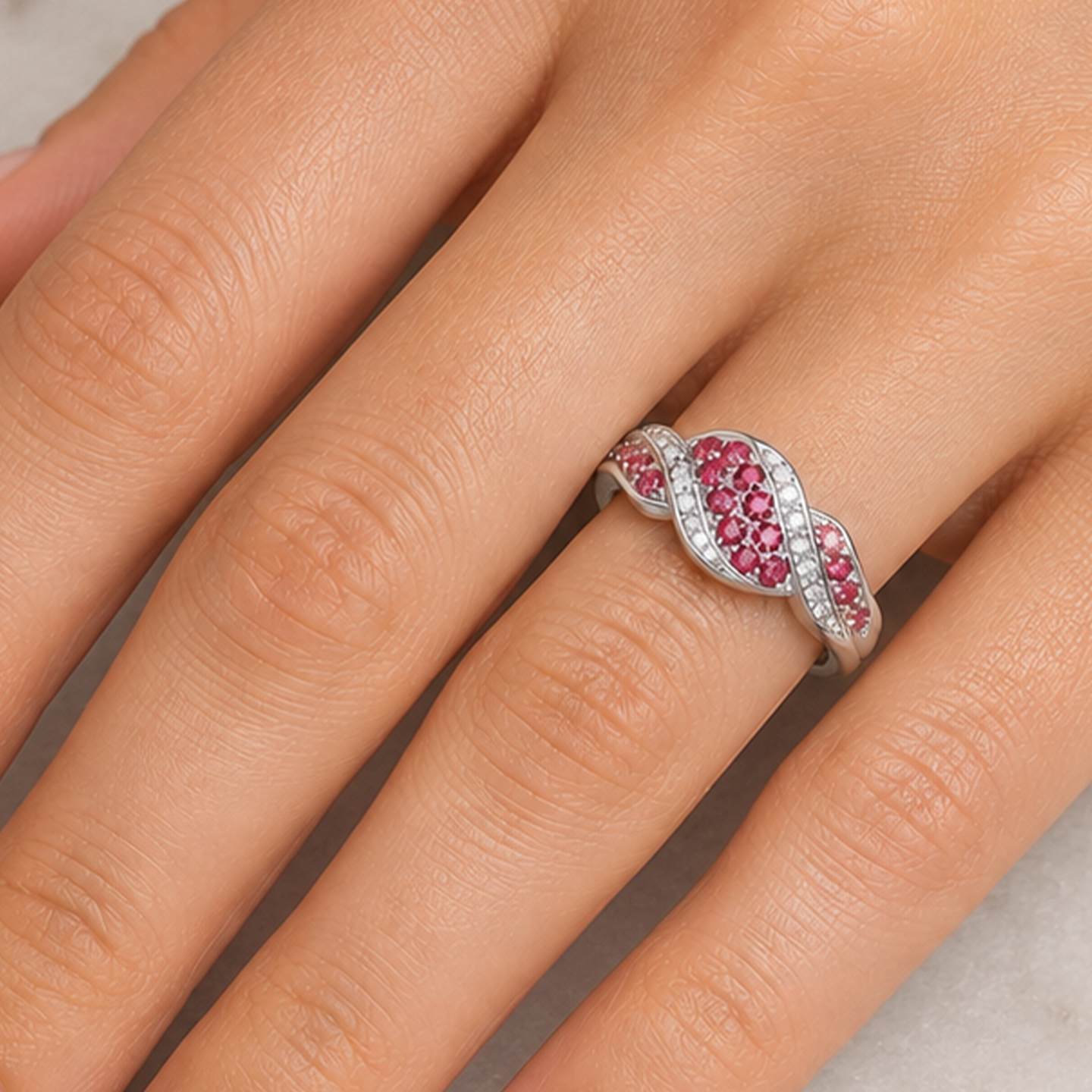 Genuine Ruby and Diamond Statement Ring