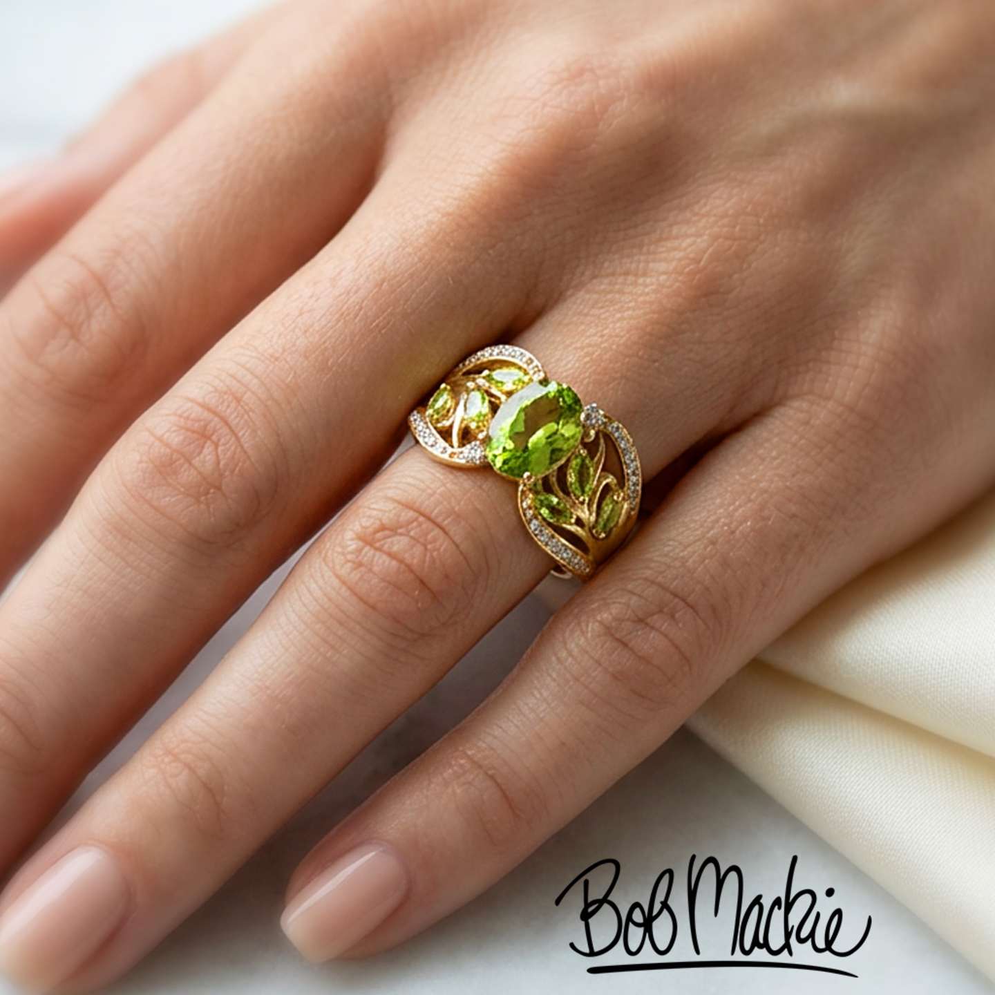 2-Carat Gemstone Viridian Dream Bob Mackie Peridot Ring