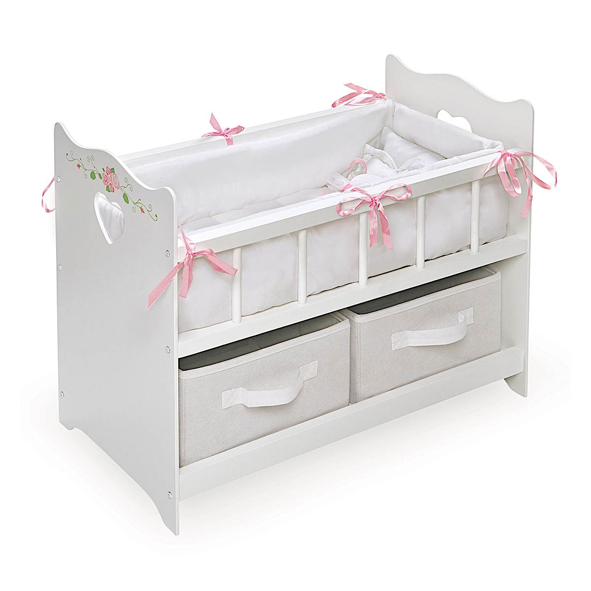 White Baby Doll Crib Accessory For Dolls Up To 20 Featuring A