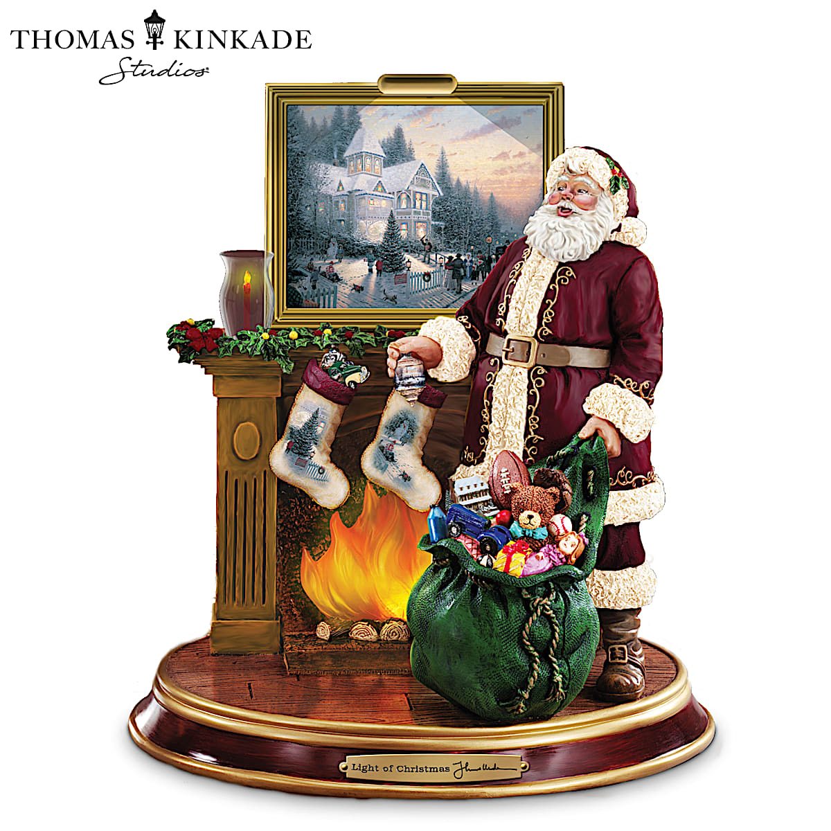 Thomas Kinkade Illuminated Santa Claus Tabletop Figurine