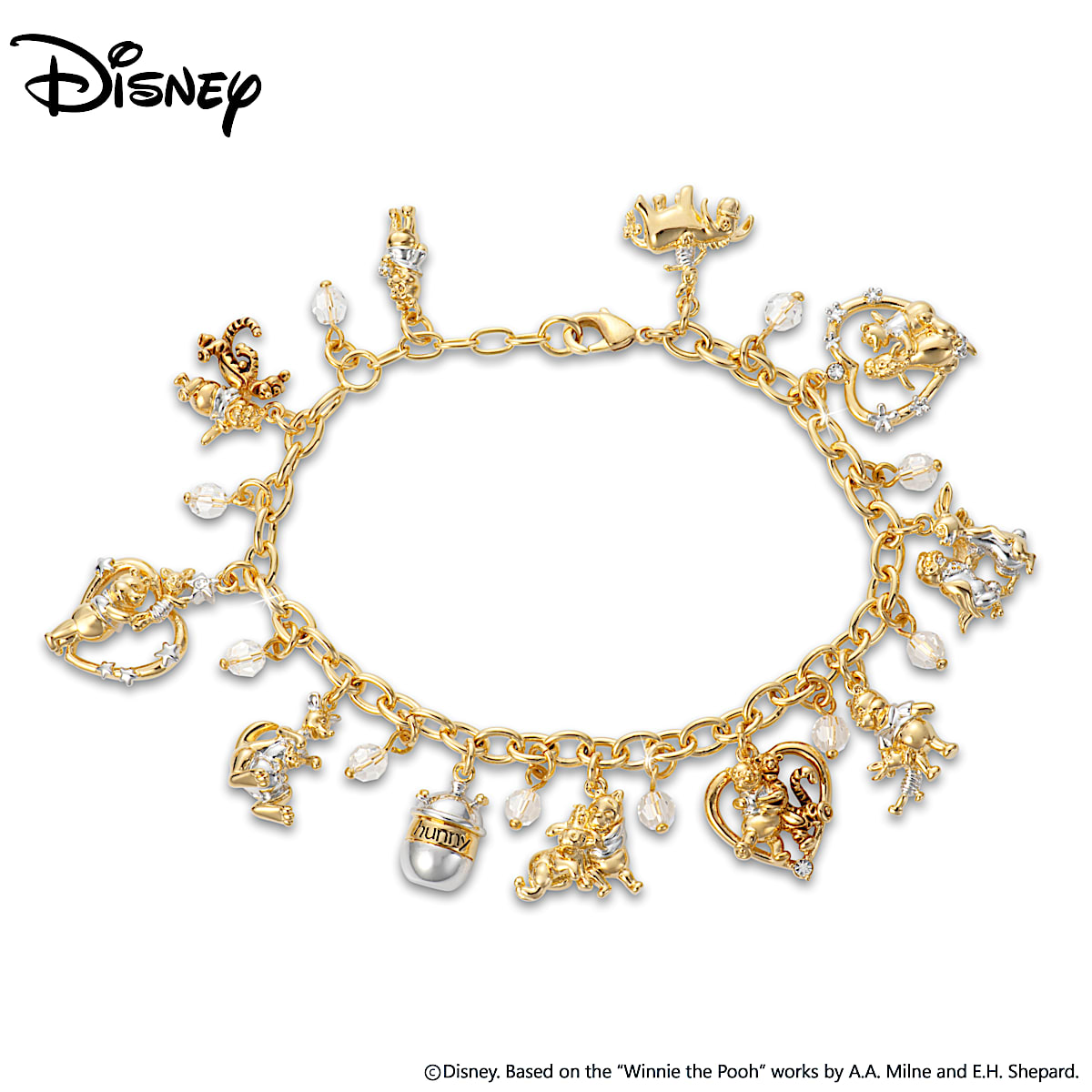 Disney | Jewelry | Disney Charm Bracelet With 7 Charms Plus The Silver  Toned Mickey Head | Poshmark