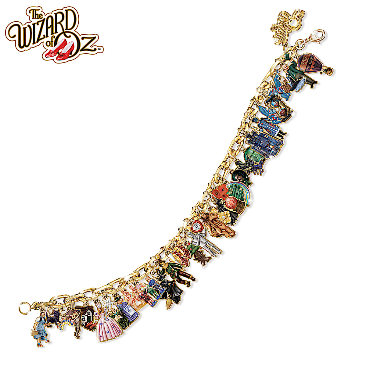 Wizard of oz charm bracelet on sale qvc