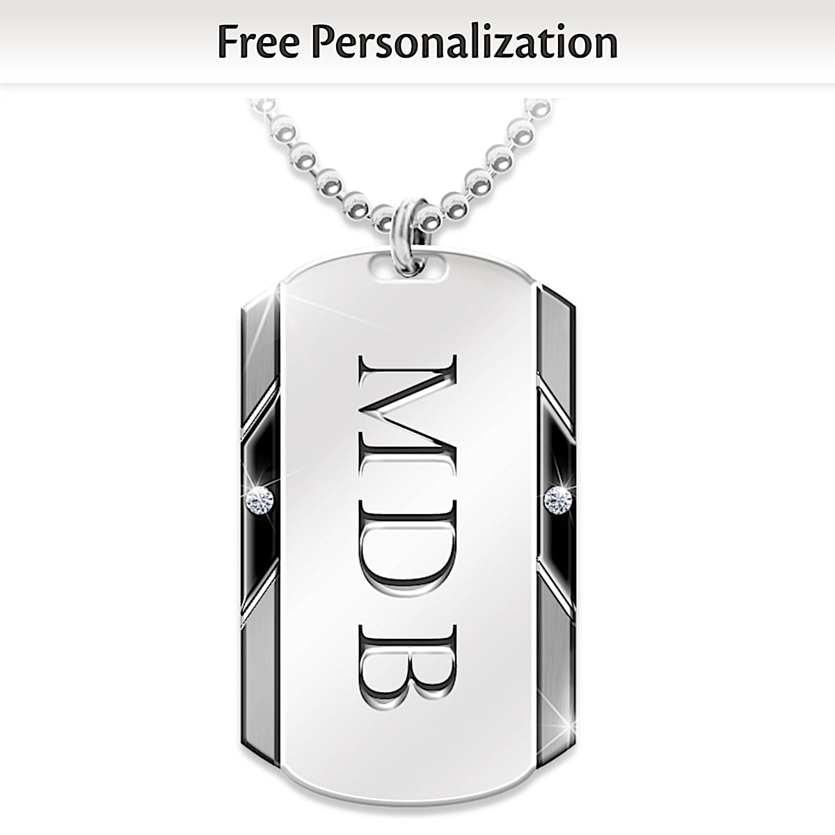 For My Son Personalized Dog Tag Pendant Necklace