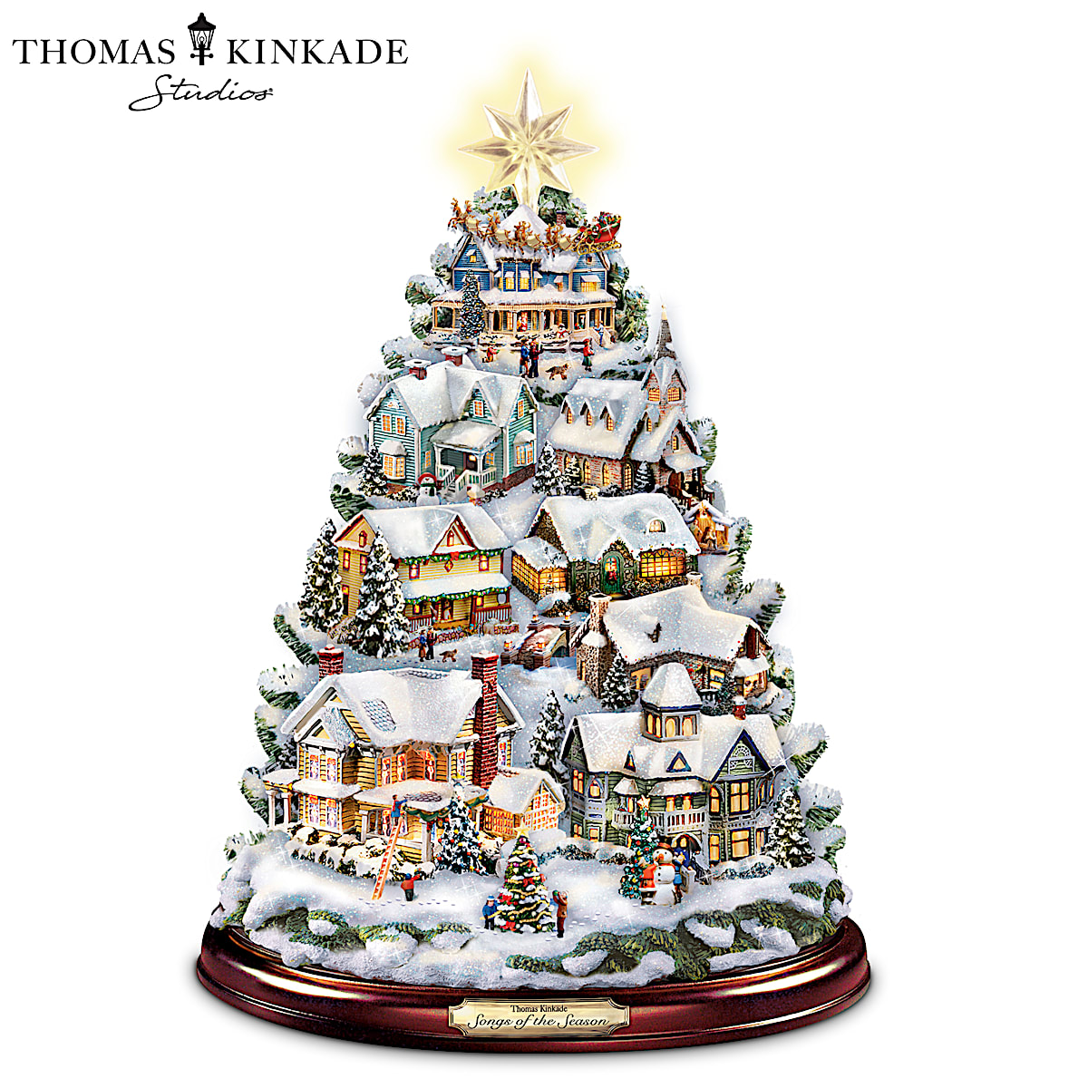 送料無料 百貨店 Tree: Tabletop Christmas Kinkade Thomas Songs Season The Of クリスマス