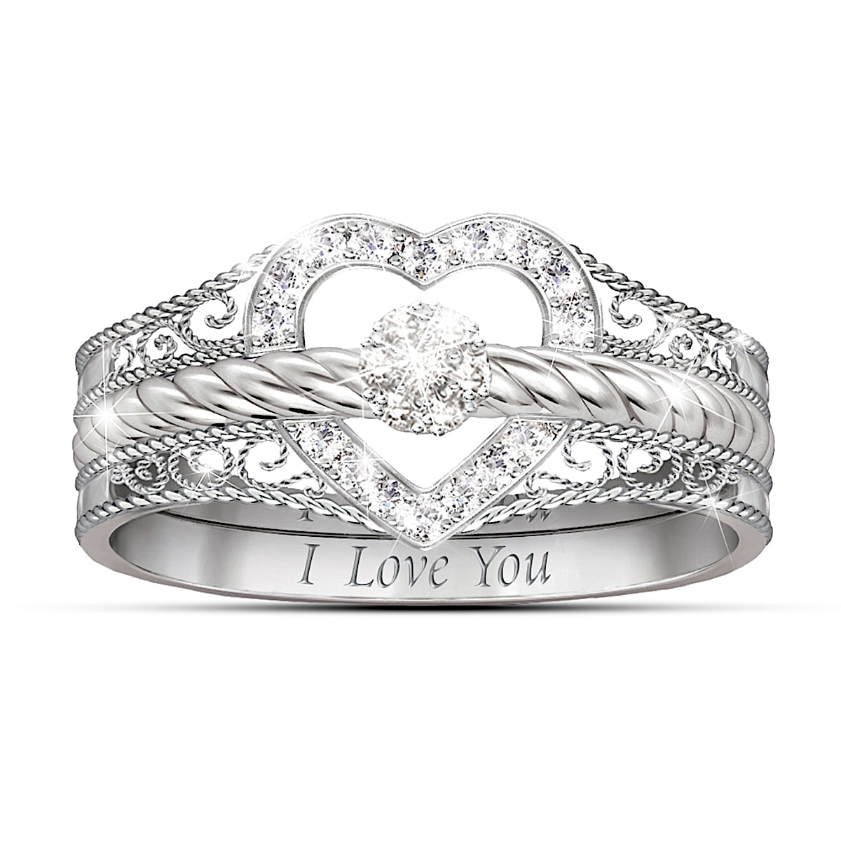 I love you hot sale heart ring