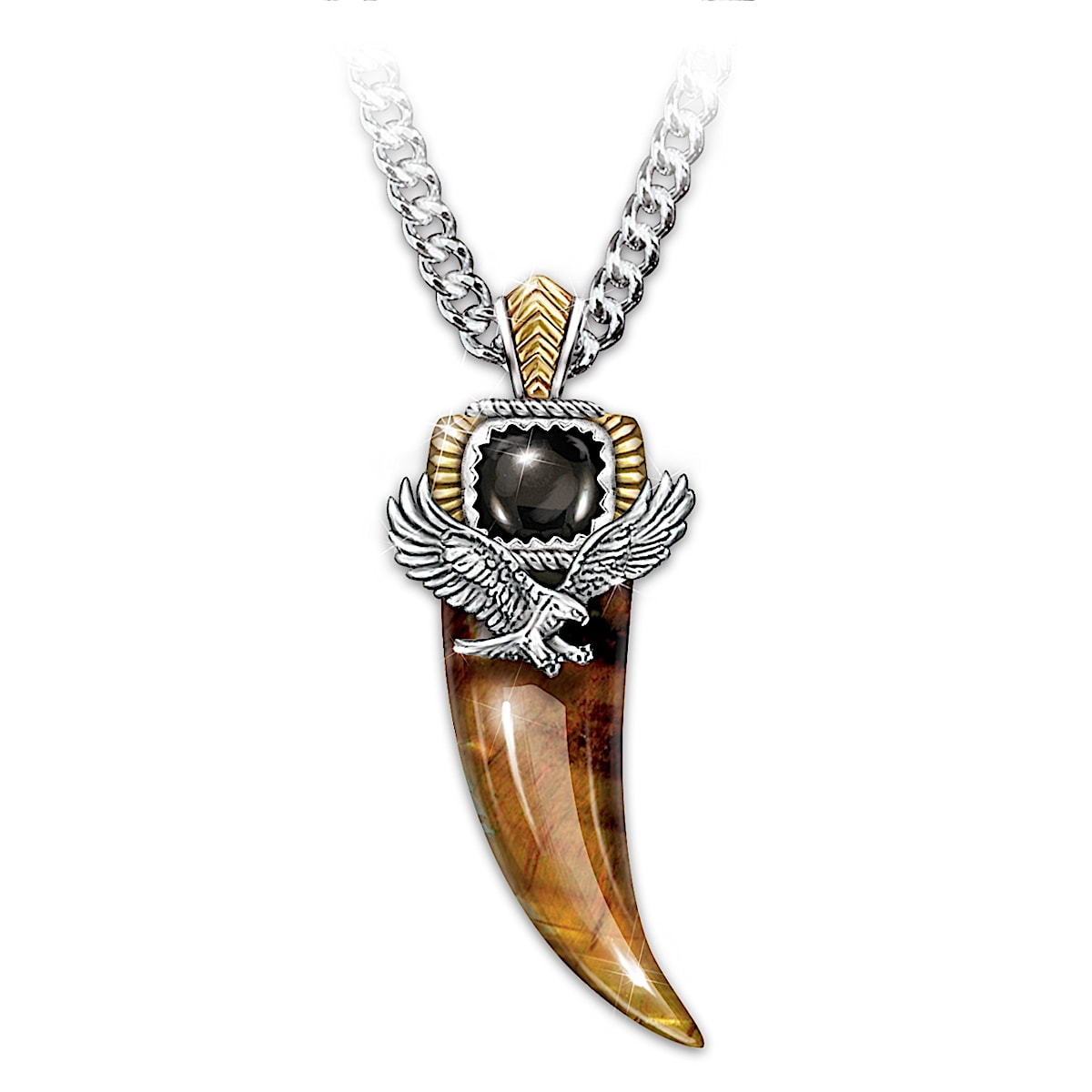 Majestic Power Genuine Tigers Eye And Black Onyx Eagle Talon
