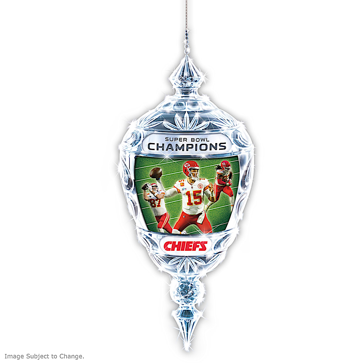 Chiefs Super Bowl LVII Champions Crystal Ornament