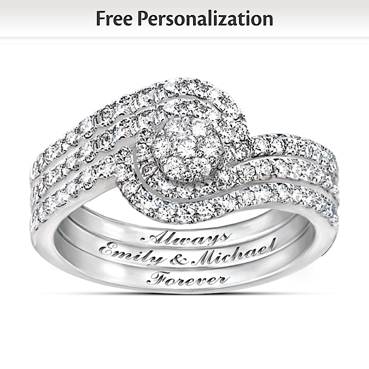 Personalized Womens Diamond Ring The Story Of Our Love