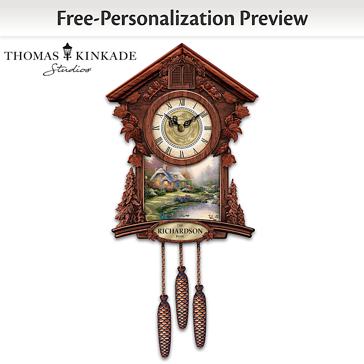 Cuckoo Clock Thomas Kinkade Timeless Moments Personalized Cuckoo Clock