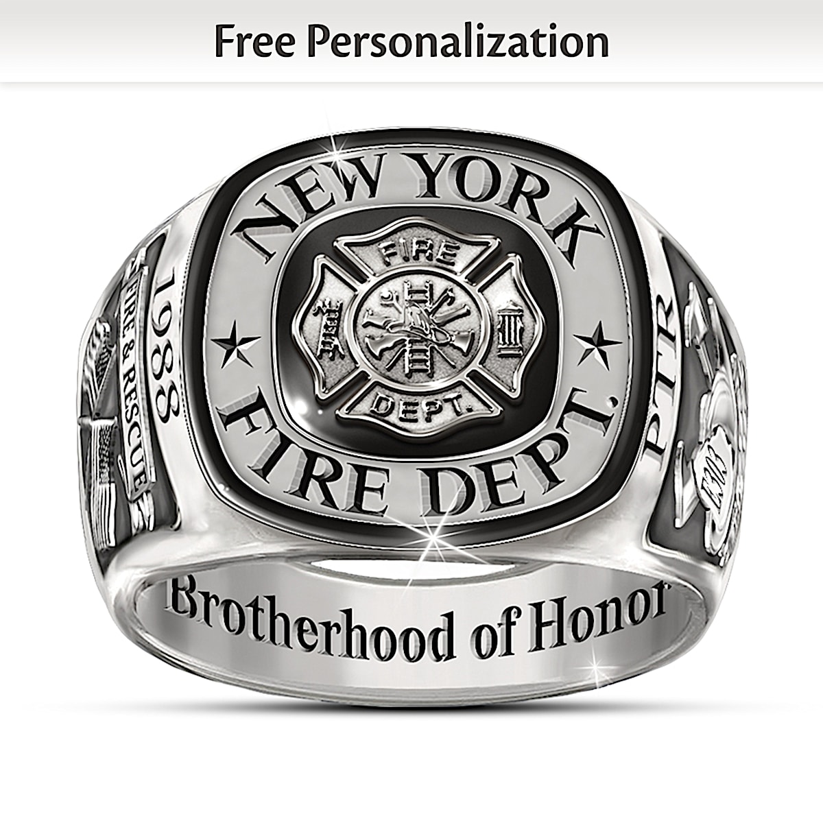 Custom firefighter clearance rings