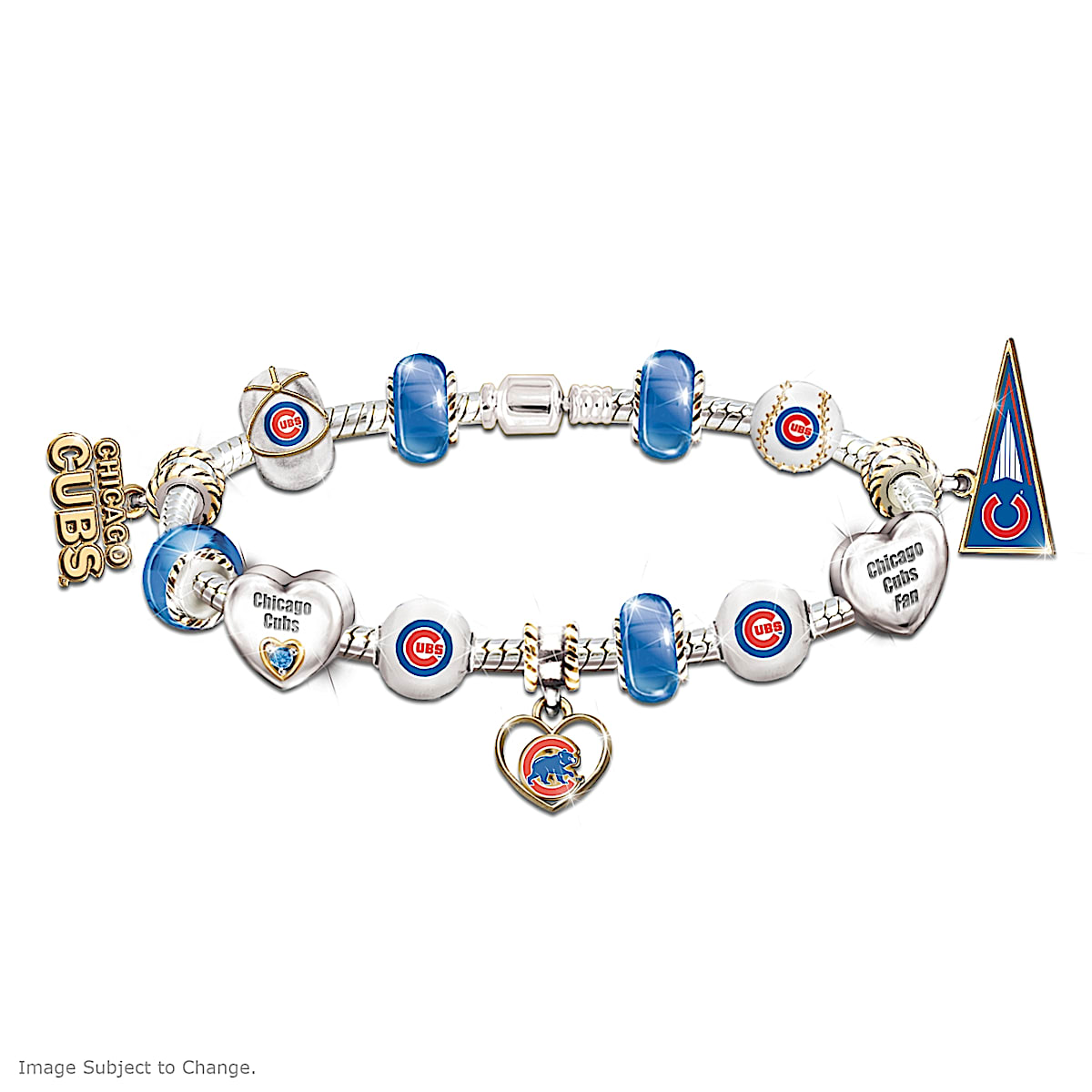 MLB Charm Bracelet Go Cubs 1 Fan