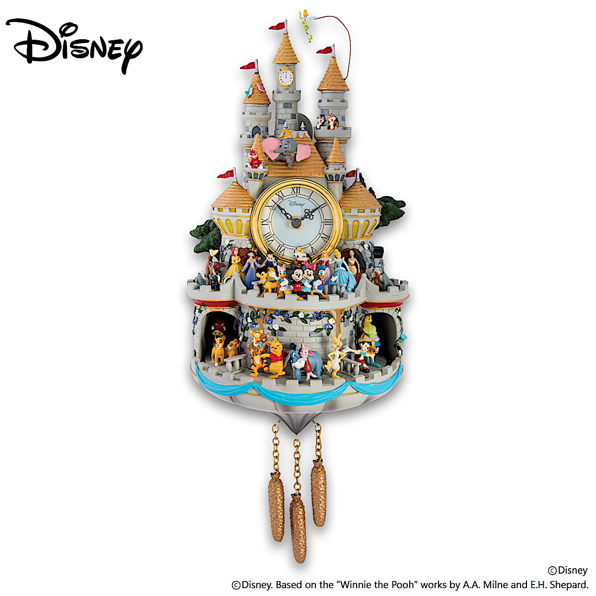Disney "Timeless Magic" Wall Clock With 43 Friends