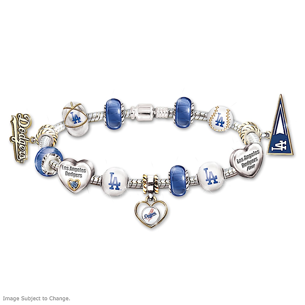 Bracelet: Go Los Angeles Dodgers! #1 Fan Charm Bracelet