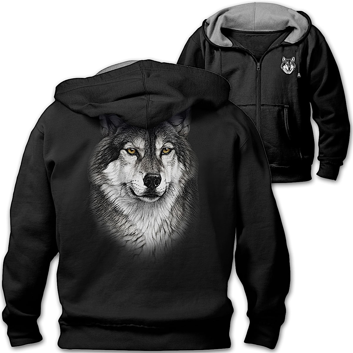 Wolf hotsell hoodie mens