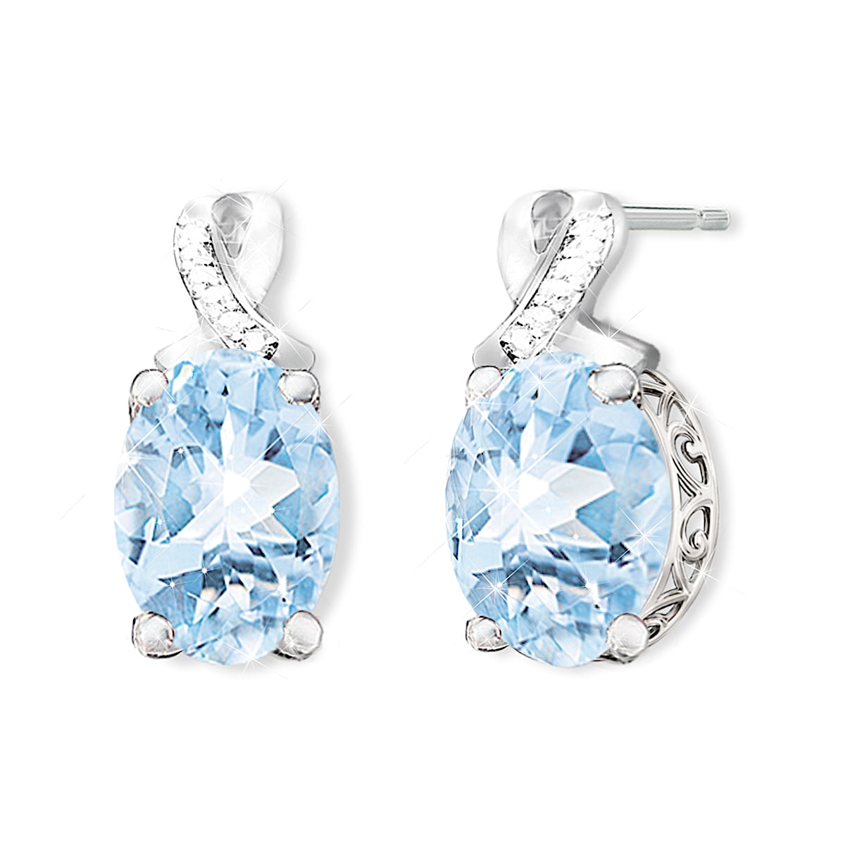 Genuine aquamarine earrings on sale