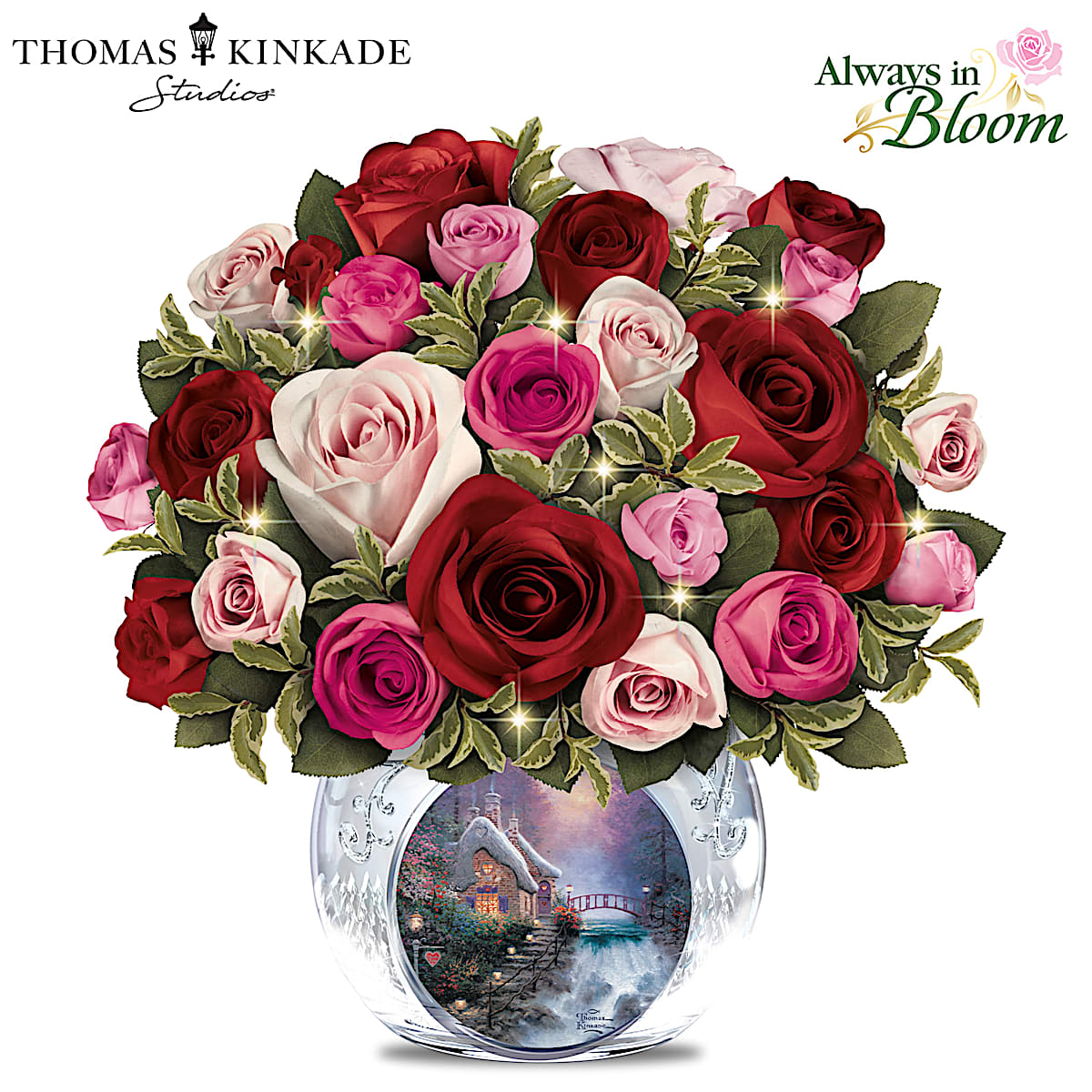 Thomas Kinkade Today, Tomorrow, Always Floral Table Centerpiece
