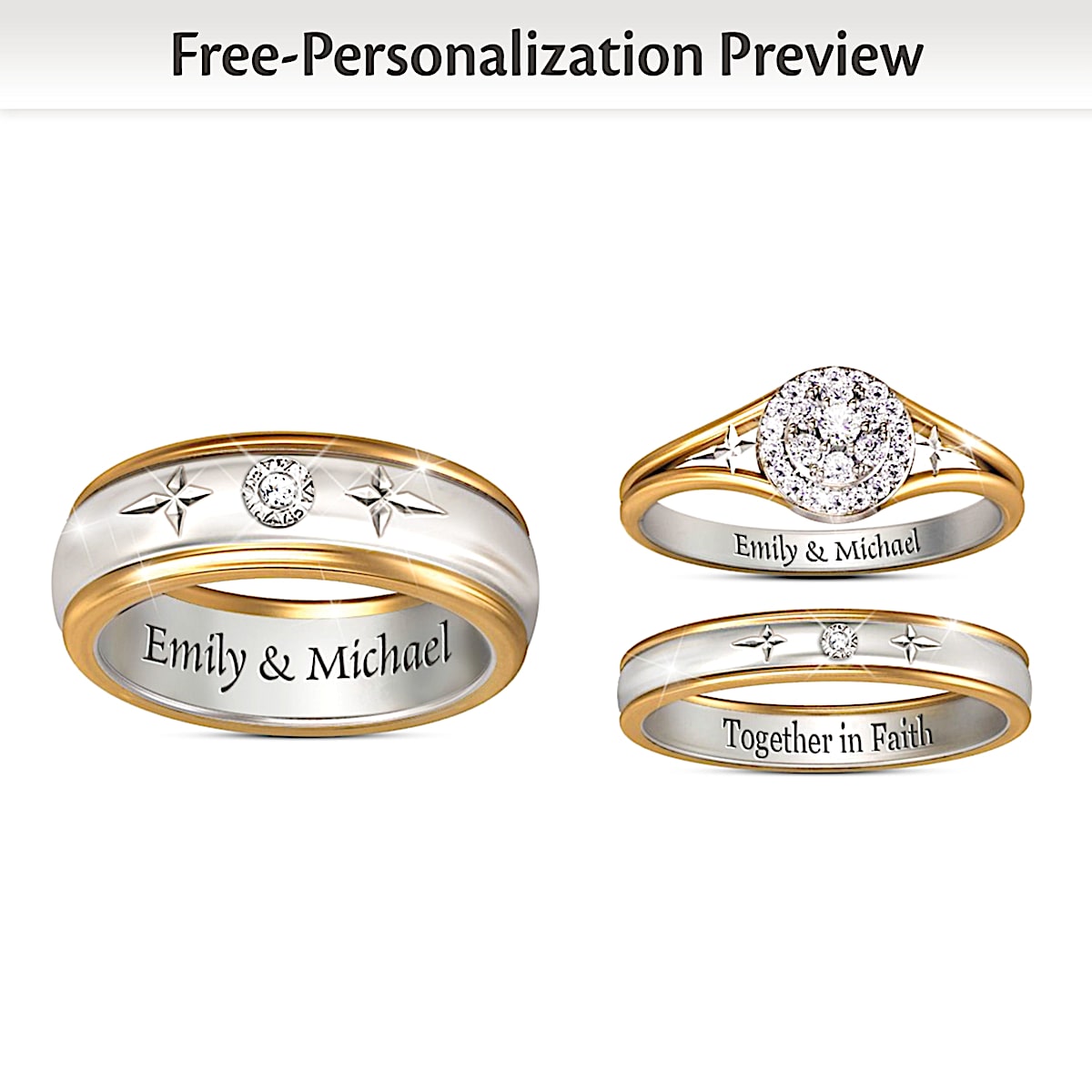 Personalized his and her rings deals