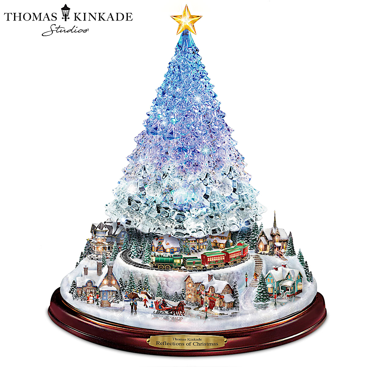 Thomas Kinkade Reflections Of Christmas Light Up Tabletop Tree