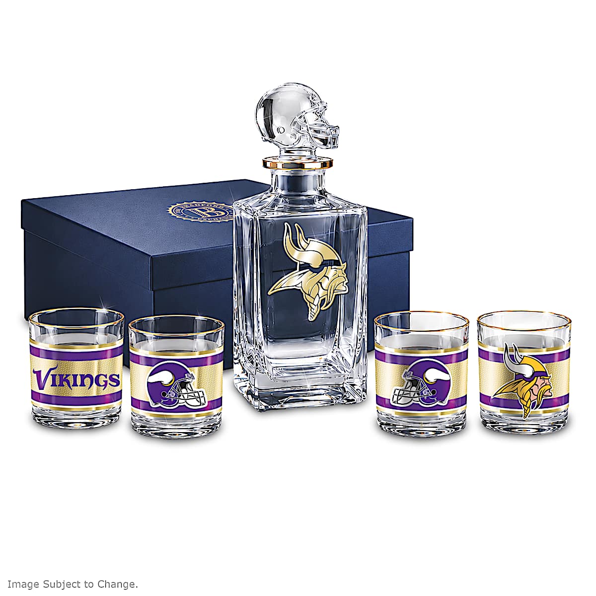Minnesota Vikings NFL Glass Decanter Set