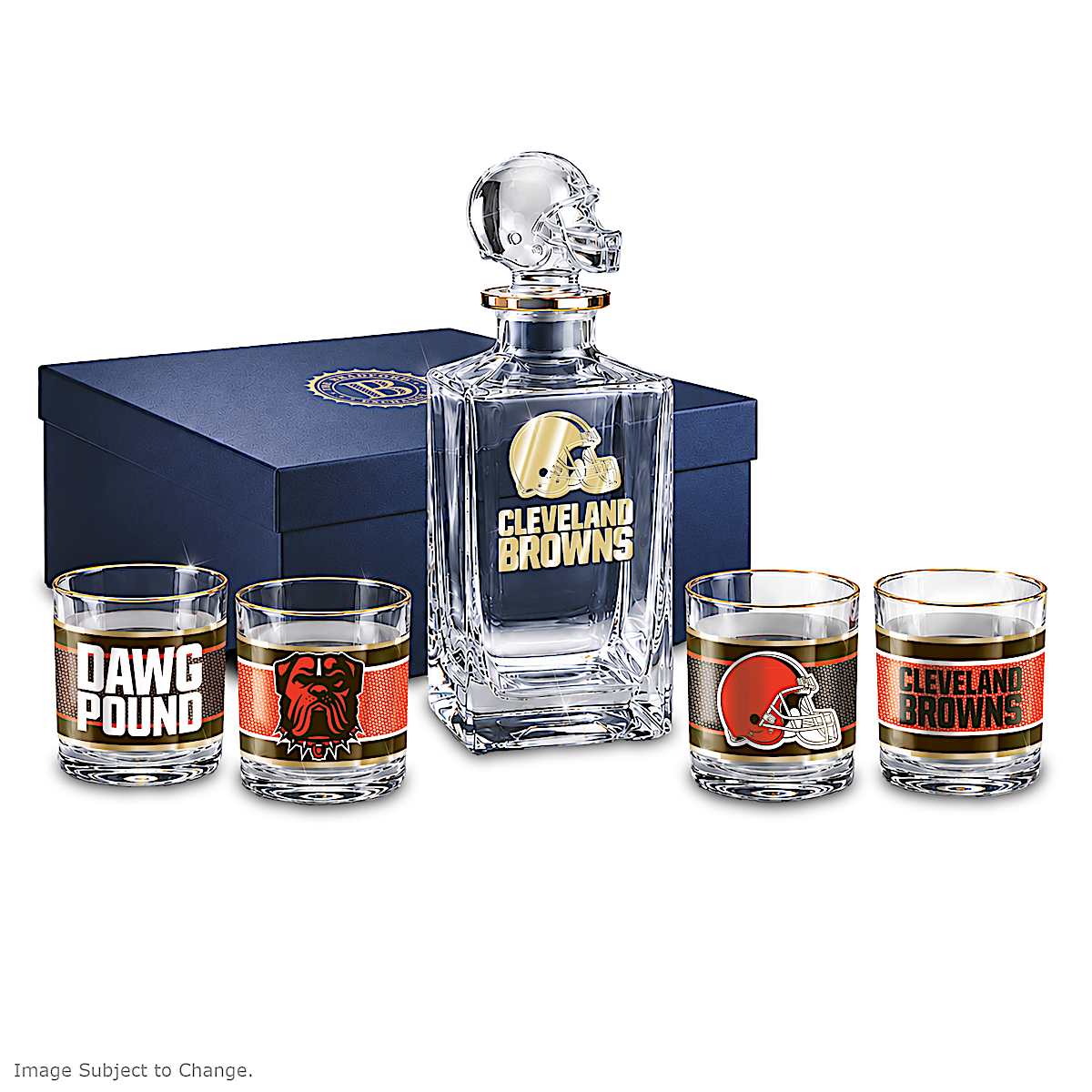 Cleveland Browns NFL Glass Decanter Set