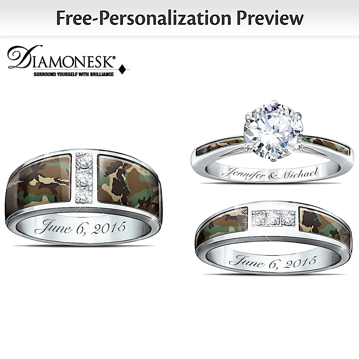 Blue camo wedding rings deals