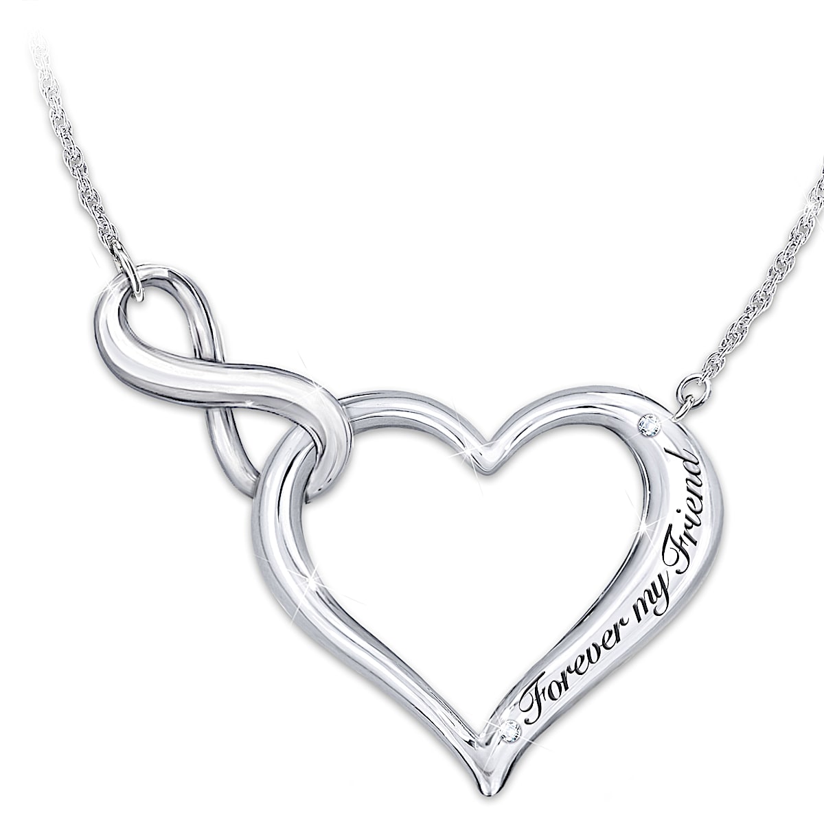 Real silver best friend necklaces deals