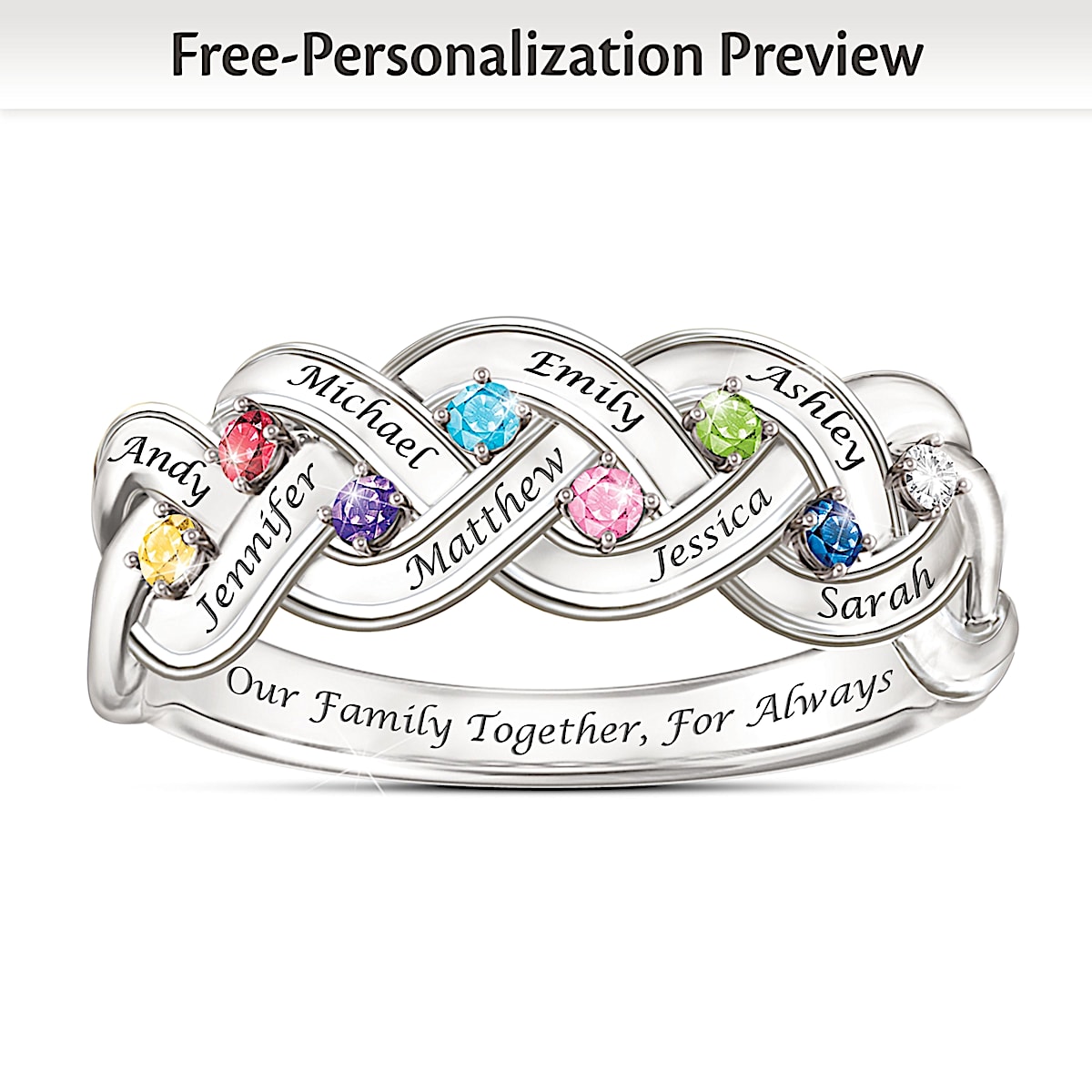 Together For Always Family Engraved Ring