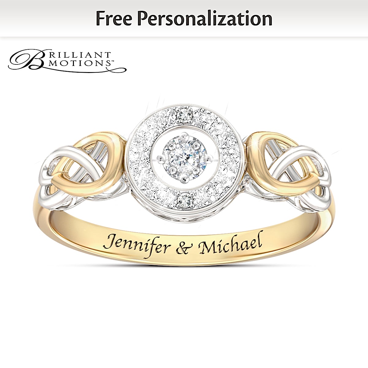 The Bradford Exchange Let Your Heart Dance Diamond Ring Silver 2