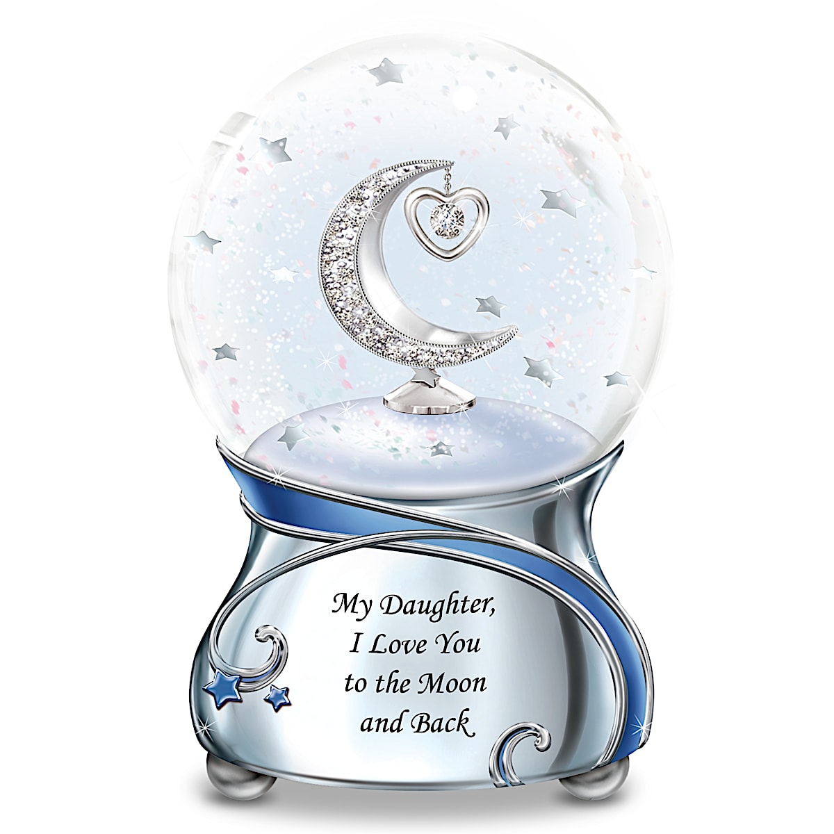 Love between mother and daughter musical glitter globe clearance