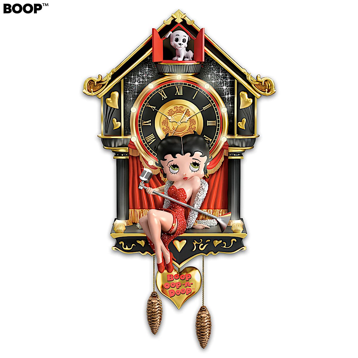 Betty Boop アニメーション時計 Betty Boop Hand-Painted Cuckoo Clock