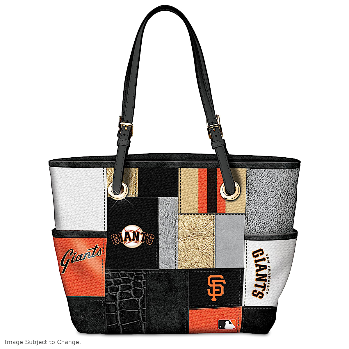 San Francisco Giants MLB Patchwork Tote Bag With Team Logos San Francisco Giants MLB Patchwork Tote Bag With Team Logos
