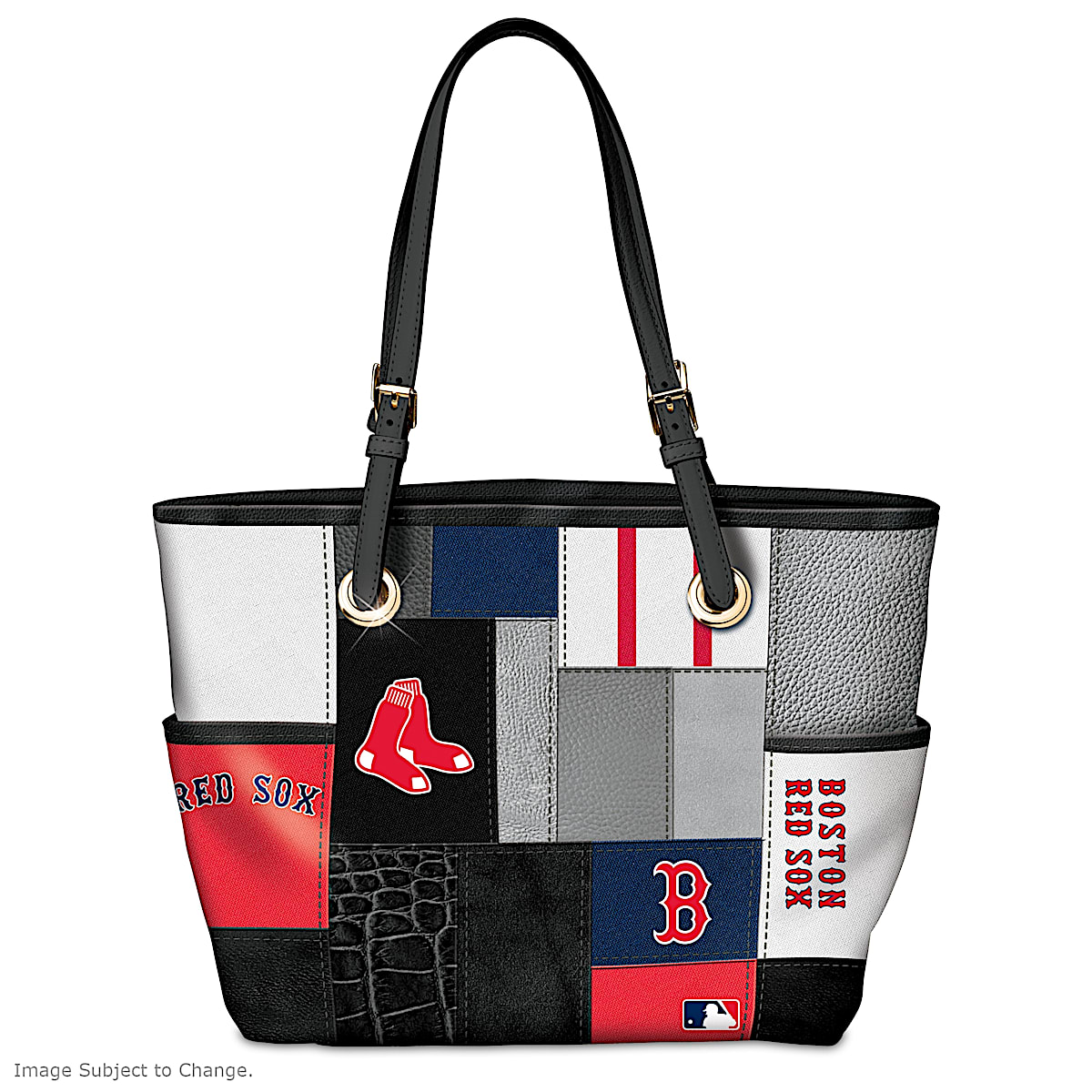 Boston Red Sox MLB Patchwork Tote Bag With Team Logos