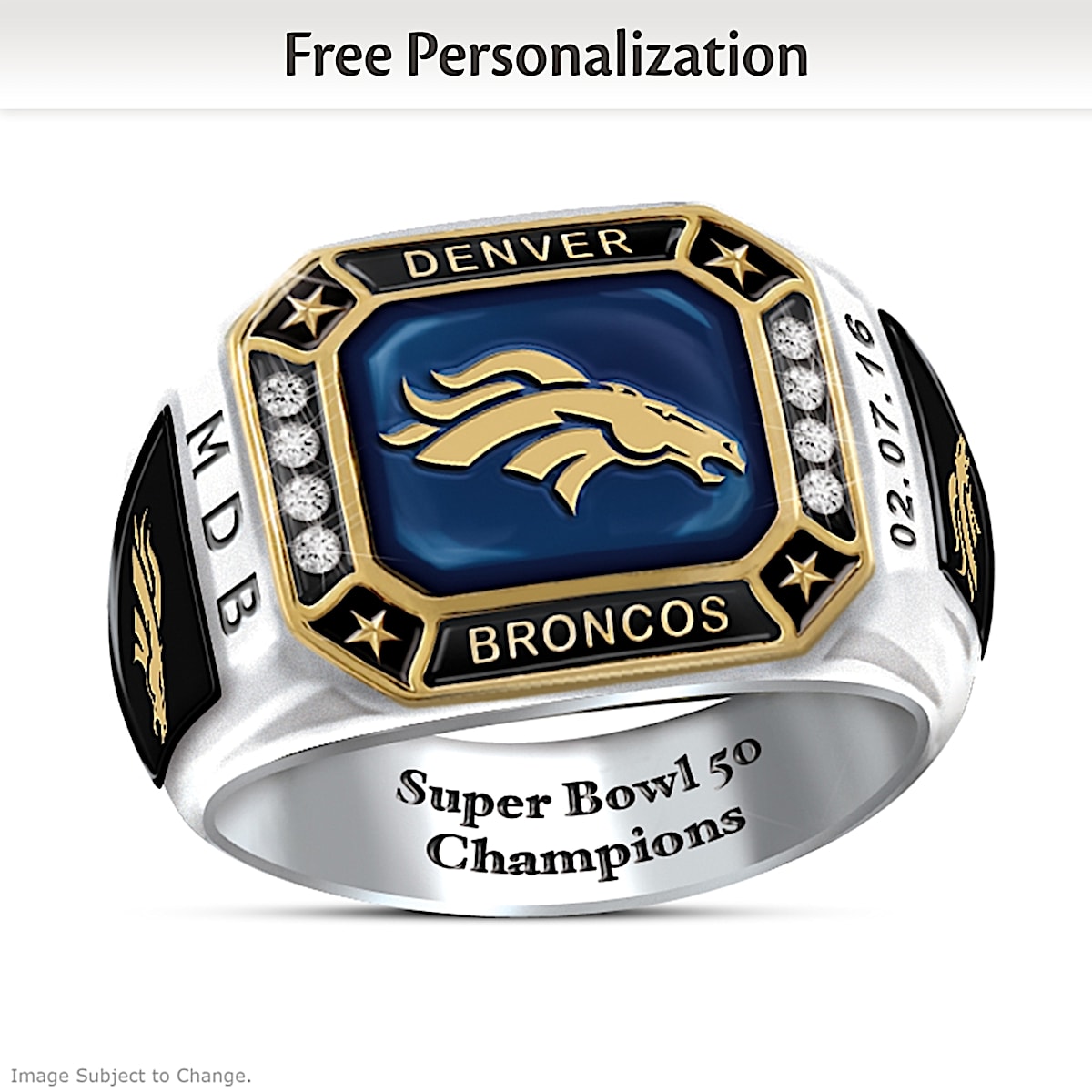 Bronco super bowl discount rings