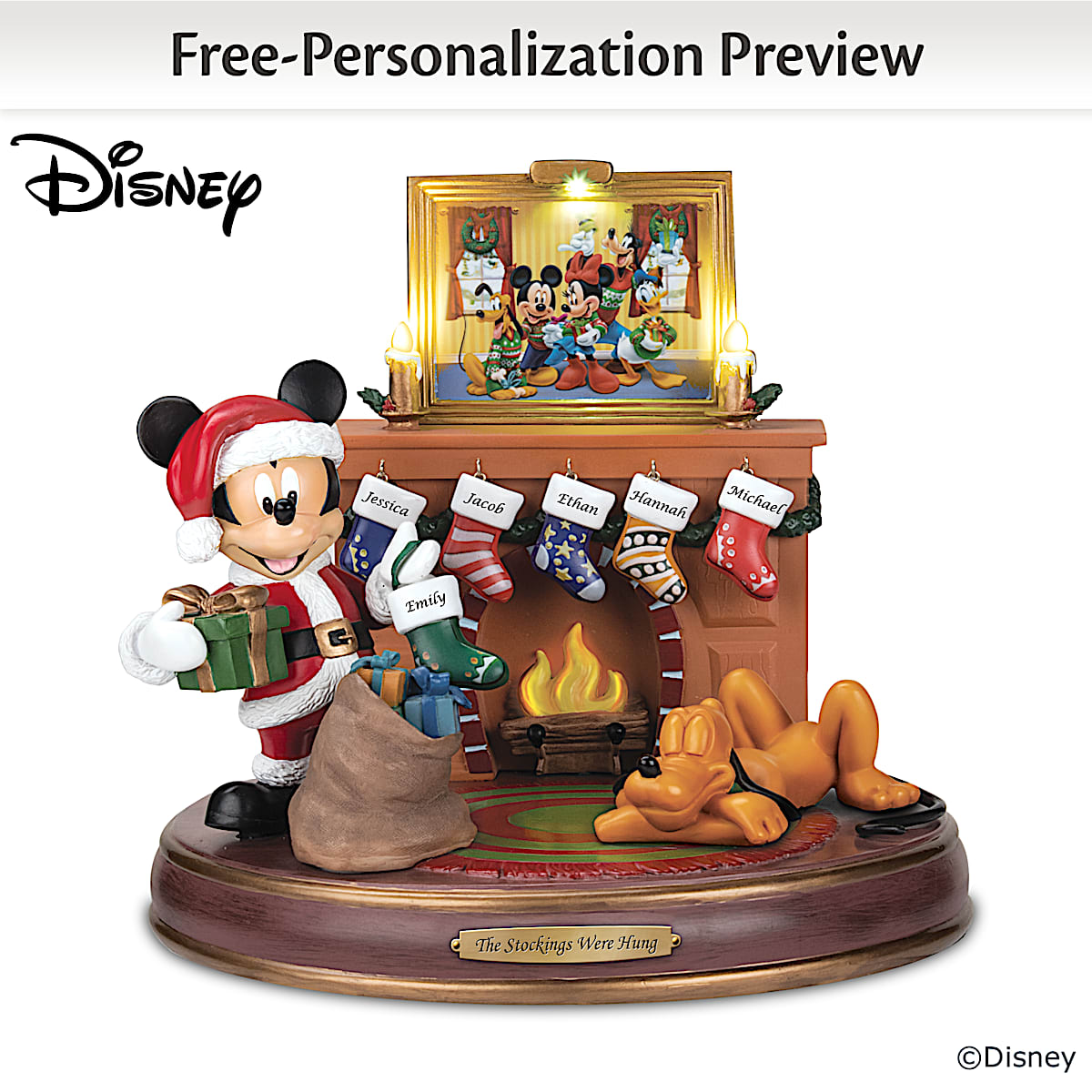 The Disney The Stockings Were Hung...Musical Personalized Sculpture