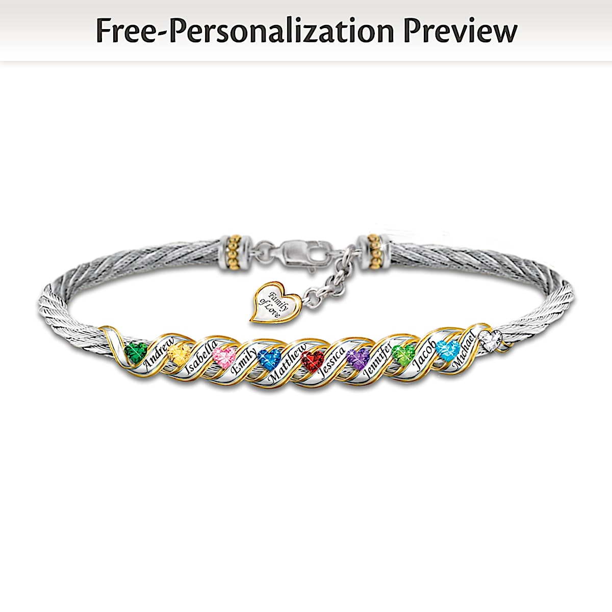 Personalized Birthstone Bracelet Engraved Name Charm Marquise Style   Danique Jewelry
