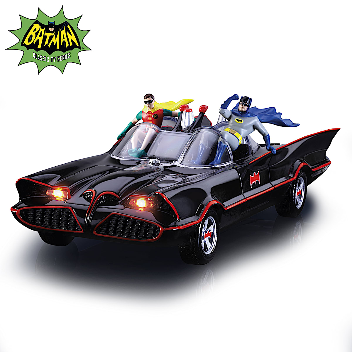 BATMAN Classic TV Series Illuminated BATMOBILE Sculpture