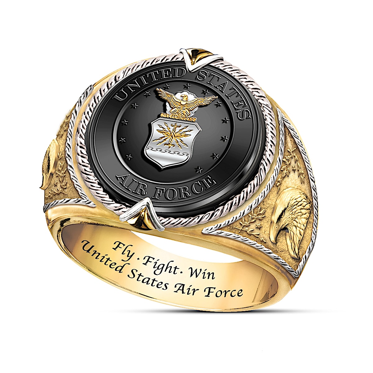 U.S. Air Force Fly, Fight, Win Sterling Silver Tribute Ring