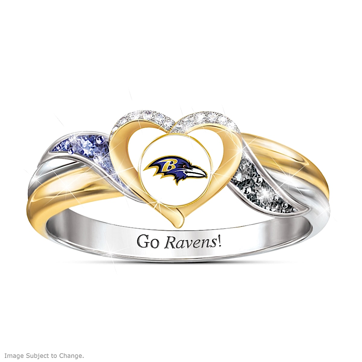 Baltimore Ravens Women s 18K Gold Plated NFL Pride Ring
