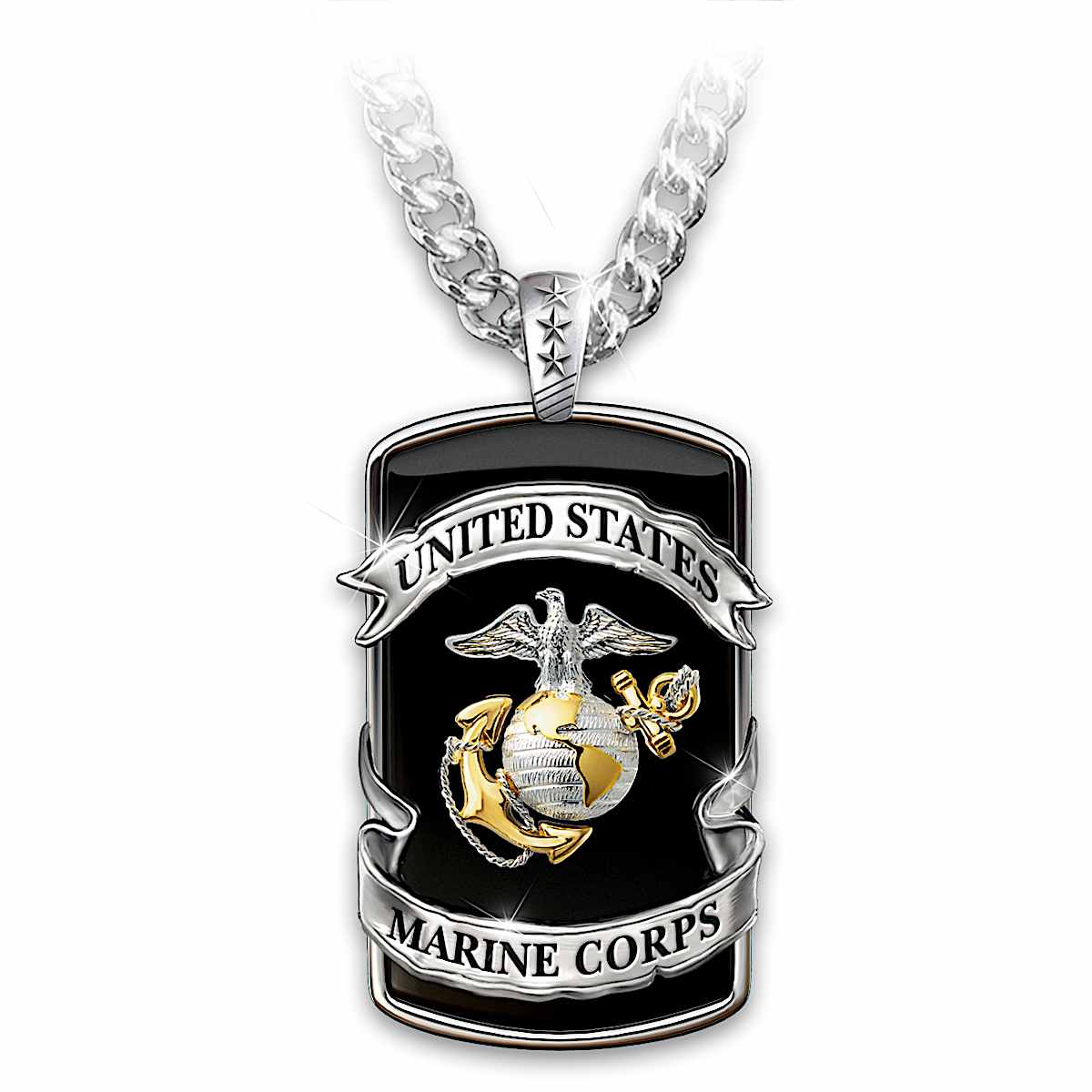 Marine Corps Pride Mens Dog Tag Pendant Necklace