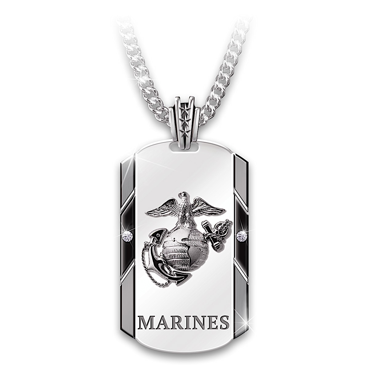 U.S. Marine Corps Pendant in 14K Yellow Gold and Black Onyx #5032