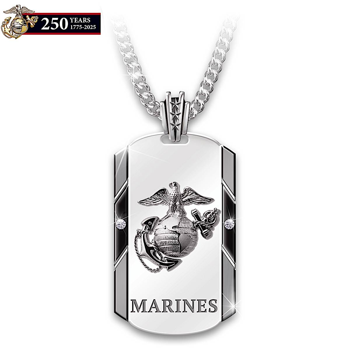 U.S. Marine Corps Pendant in 14K Yellow Gold and Black Onyx #5032