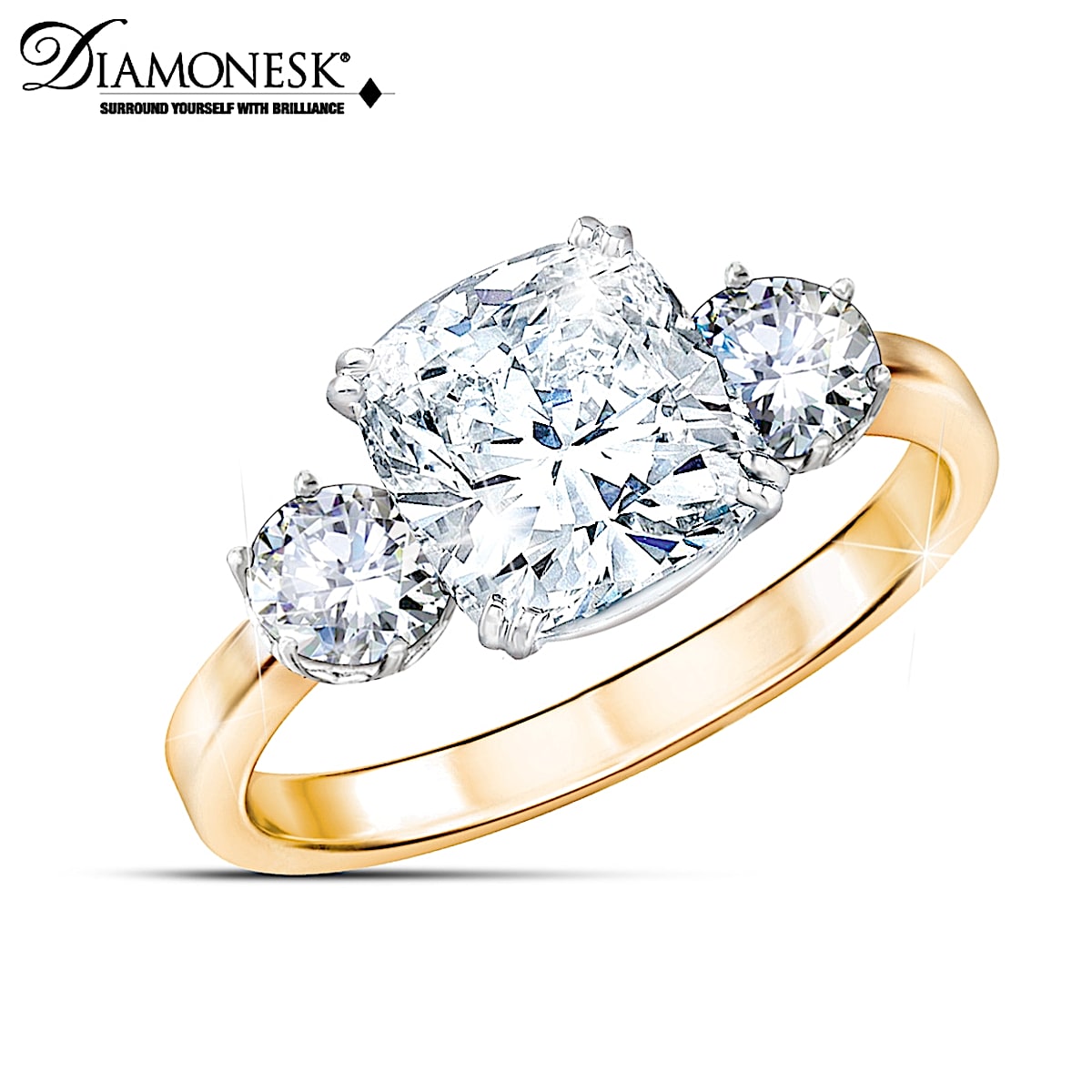 Royal Love Womens Sterling Silver Diamonesk Ring