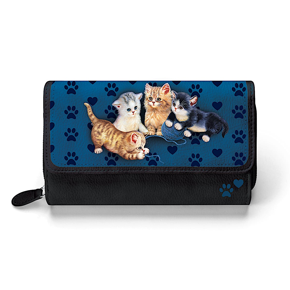 Jurgen Scholz Kitty Kat Cute Womens Trifold Wallet