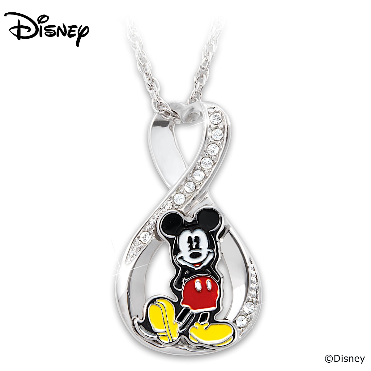 Shop Swarovski Disney100 Rhodium-Plated & Swarovski Crystal Mickey Mouse  Pendant Necklace | Saks Fifth Avenue