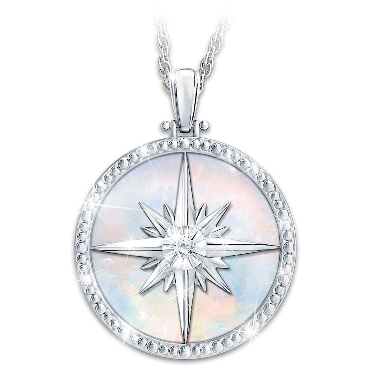 Compass Rose Mother of Pearl Pendant – Modern Jewelers